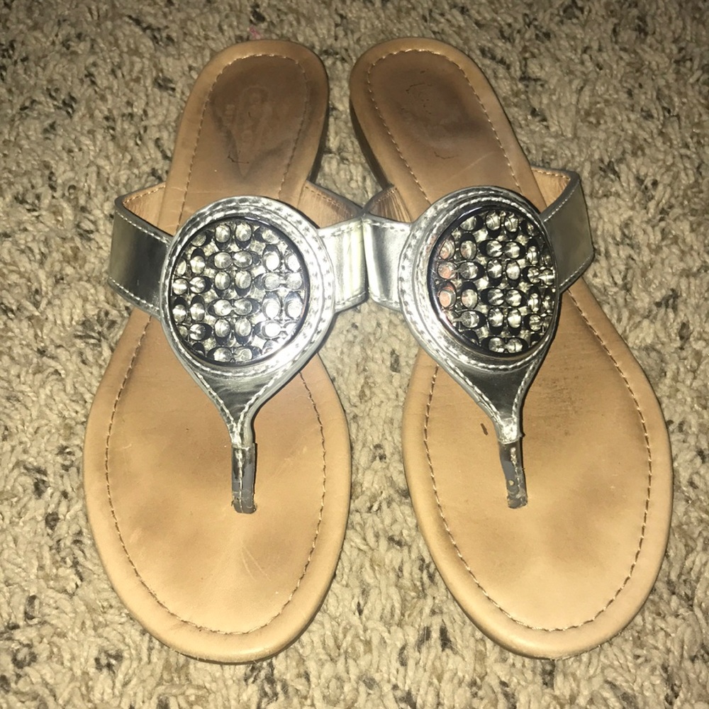 Coach Silver Sandals